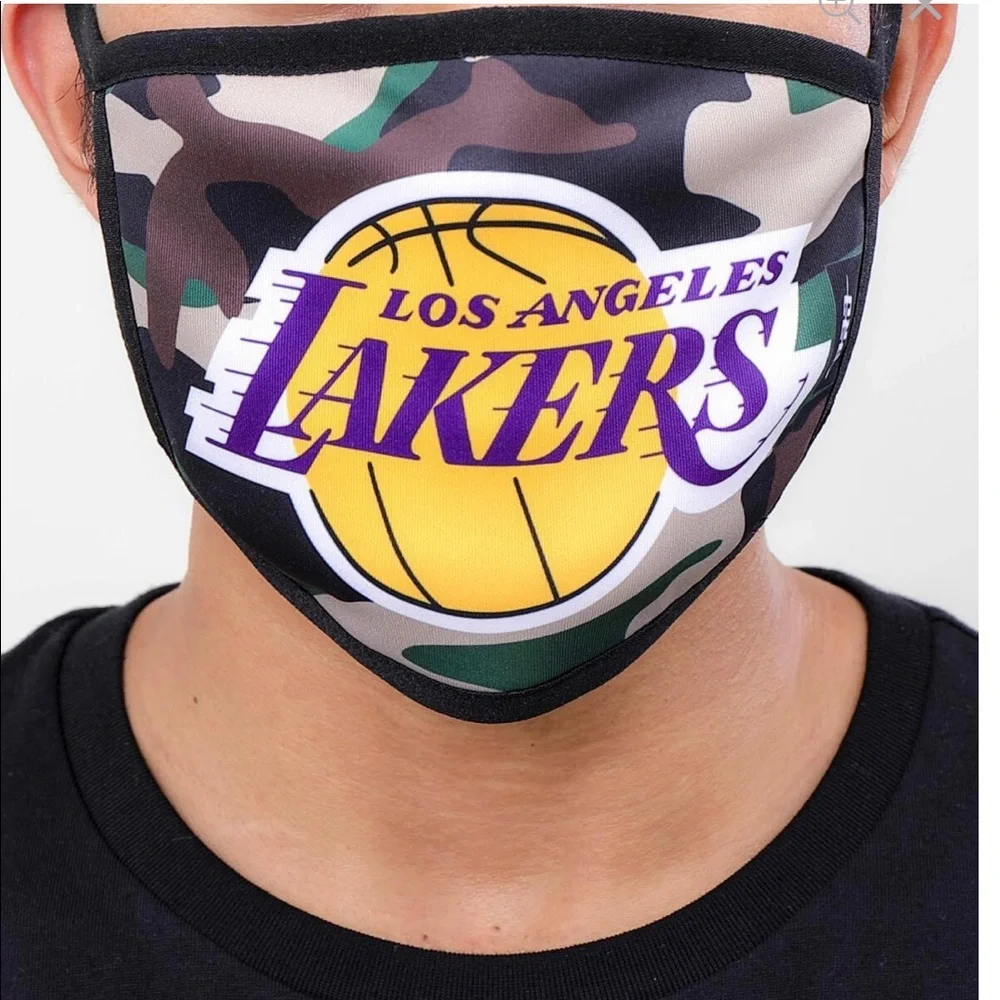 LA Lakers Los Angelos Lakers Camo Face Mask